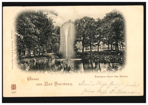 AK Gruss aus Bad Harzburg: Fontaine unter den Eichem 12.8.1901 AK-O GERINGSWALDE - Bild 1 von 2