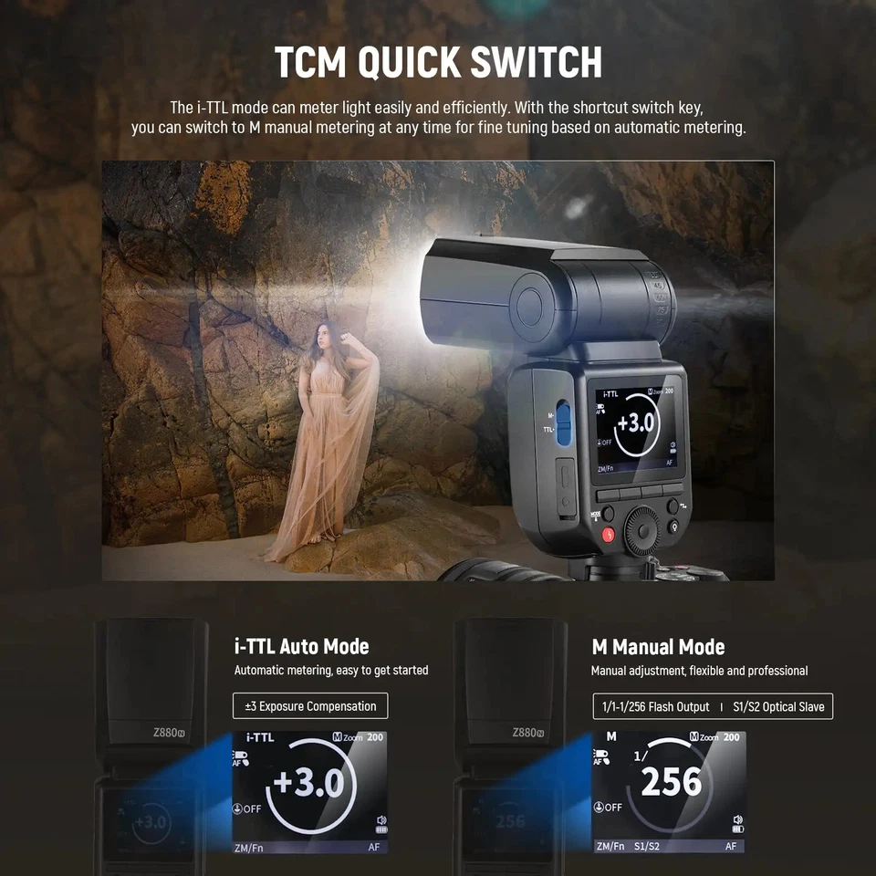 NEEWER Z880-N 2.4G TTL 1/8000s HSS High Speed Camera Fash Light Speedlite Nikon  - Image 2 of 4