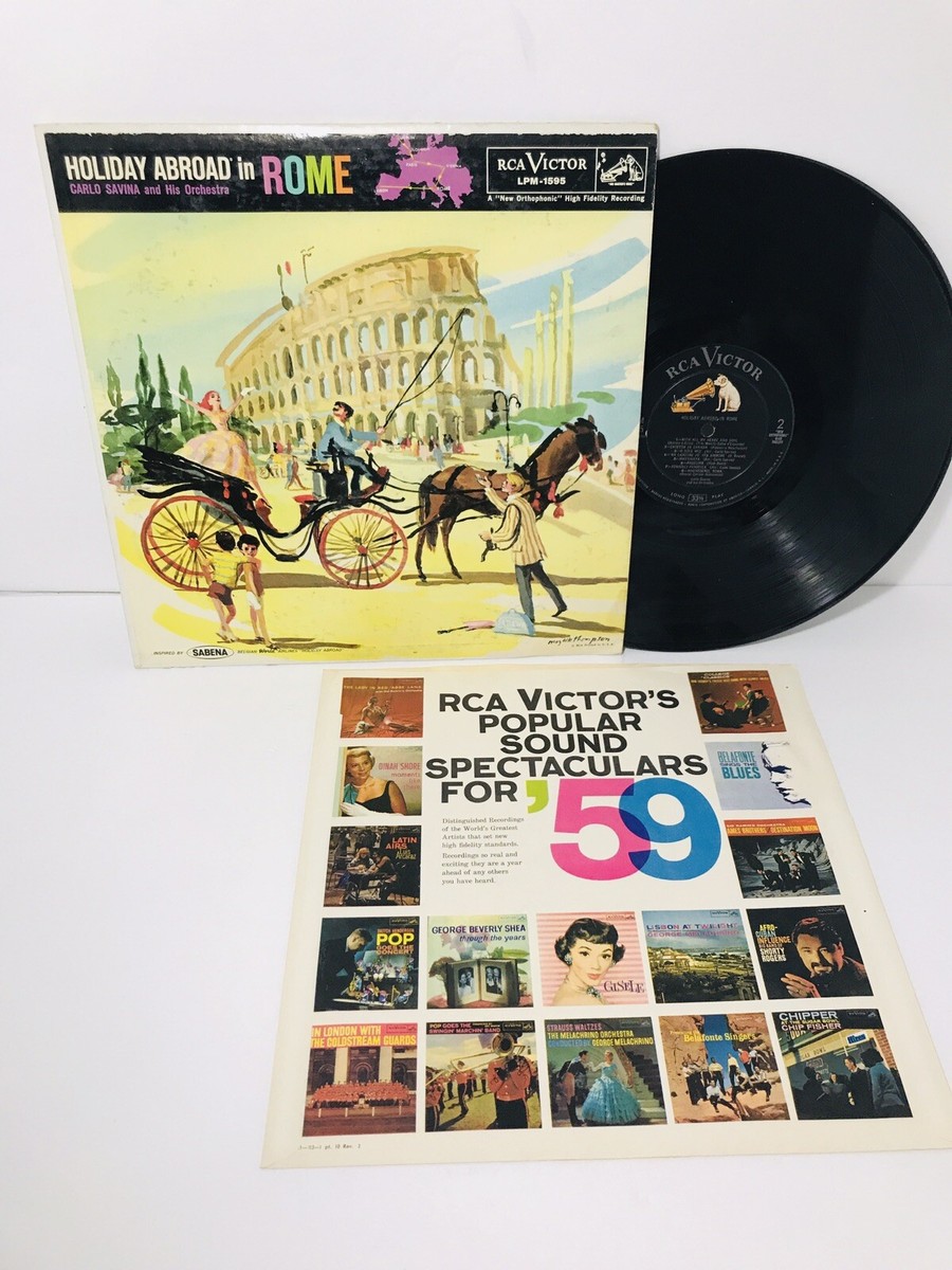 Holiday Abroad in Rome Carlo Savina & Orchestra RCA LP LPM-1595 VG