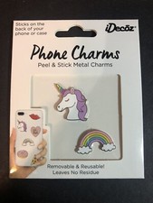 iDecoz Phone Charms Peel  Stick Metal Charms Stickers Rainbow  Unicorn New