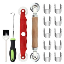 3Pcs Screen Tool Window Screen Spline Roller Tool with Wooden Handle