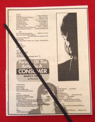 MARK E SMITH THE FALL ARTIST AS A CONSUMER 1981 ORIGINAL VINTAGE CLIPPING