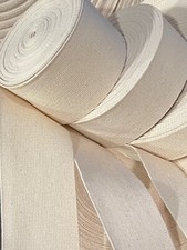 Light Cotton Webbing 3/4 Inch, 1 Inch, 1 1/2 Inch Color Natural for Craft