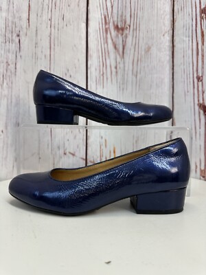 Sofft Blue Patent Leather Heels Size 6M TCC Australia