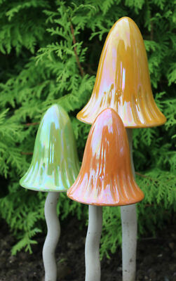 Garden Ornaments Mushrooms Ceramic Toadstools For The Garden Tinkling ...