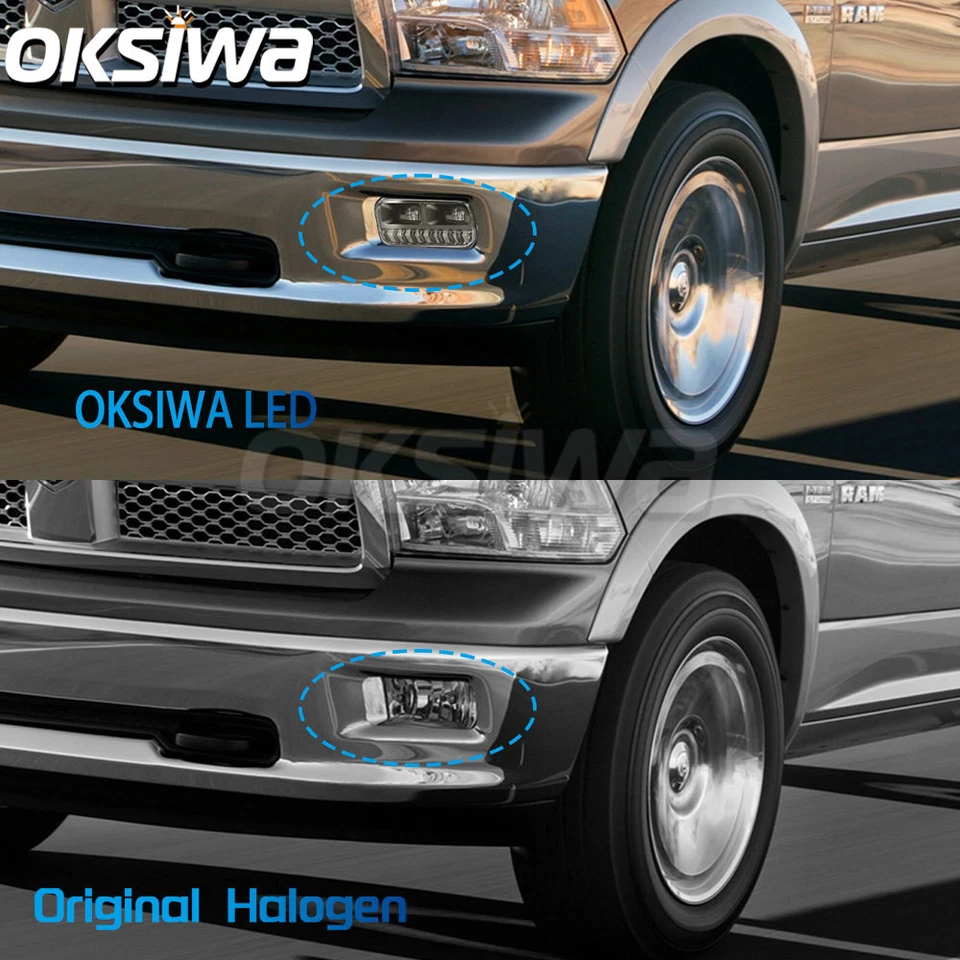 Luces antiniebla LED + DRL para Dodge Ram 1500 2500 3500 2009-2018 parachoques luces de conducción Foto 3 de 4