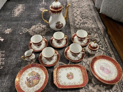 bavaria germany handarbeit 24 karat gold 20 piece tea set | eBay