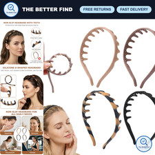 4 PCS Non-Slip Silicone Hair Comb Headbands for Women - Soft Zig Zag Design