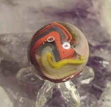 .70" D.A.S. MARBLES W/ GOLD LUTZ - GLASS SWIRL TOYS NM
