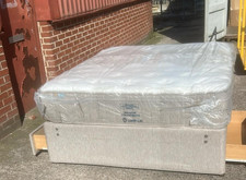 5FT King Size Divan Bed Set Cream | 2 Drawer + Mattress | Customer Return | 1826