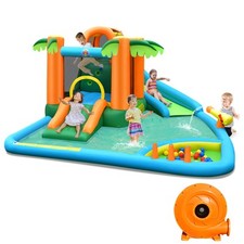 Topbuy 7-in-1 Inflatable Bounce House Jumping Castle Kids Slide Park Ball Pit
