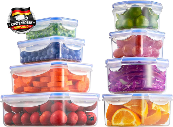 Plastik Vorratsdosen Set 8-Tlg. Luftdicht Stapelbar Bpa-Frei SpüLmaschinenfest-image