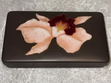 Japanese Ando Uchidash Cloisonne Enamel Orchid Bonbonniere Box Tokai Bank