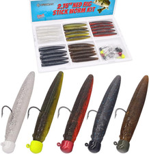 Ned-Rig-Kit-Finesse-Baits-Soft-Plastic-Worms-Fising-Lure for Bass Stick Swimbait
