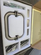 = Glasswarehouse Wall Hinge Shower Enclosure Hardware Kit Brush Nickel GWWHKITBN