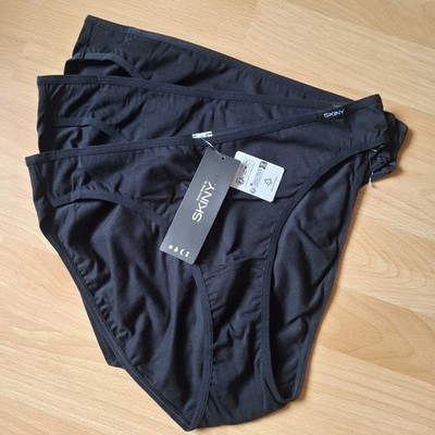 Skiny Damen Rio Slip Essentials 3er Pack in Schwarz Gr XXL 44 NEU