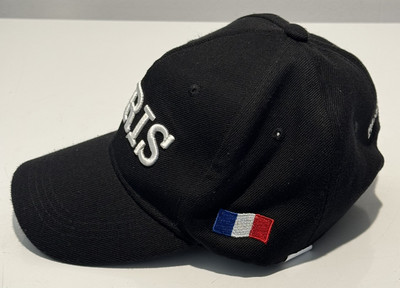 Unisex Adjustable Paris Black Hat With Side Flag One Size | eBay