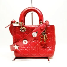 NO TARIFF Christian Dior Hand Bag Red Leather 4482118