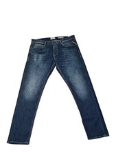 Replay M1008 Men's Stretch Regular Slim Fit Jeans W34 L32 Dark Blue.