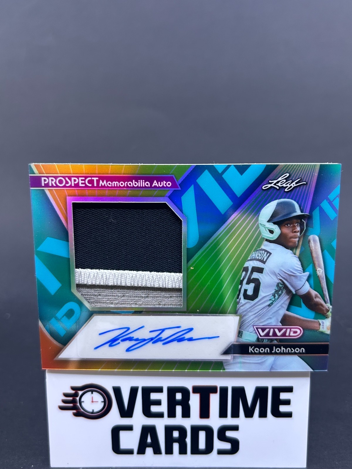 2026 Leaf Vivid Keon Johnson Teal Prospect Memorabilia Patch Autograph /59