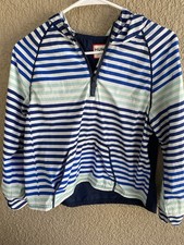 HUNTER X TARGET Kids Striped Rain Jacket XL 14-16 White Windbreaker Hooded