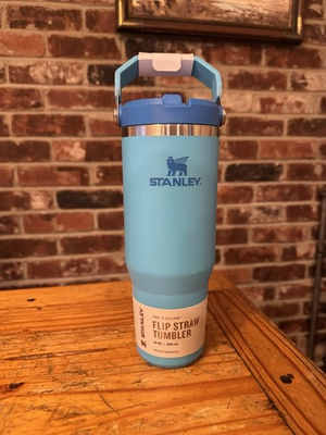 #ad #ad 30 oz blue green SS Stanley water tumbler bottle with handle and flip straw $29.99