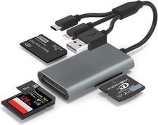 Memory Stick Pro Duo Adapter - 4 in 1 SD/TF/MS/XD Card Reader for iPhone 16/15/1