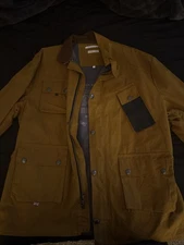 Carbon 2 Cobalt Peregrine Men’s Wax Jacket Real Leather Patches SIZE L