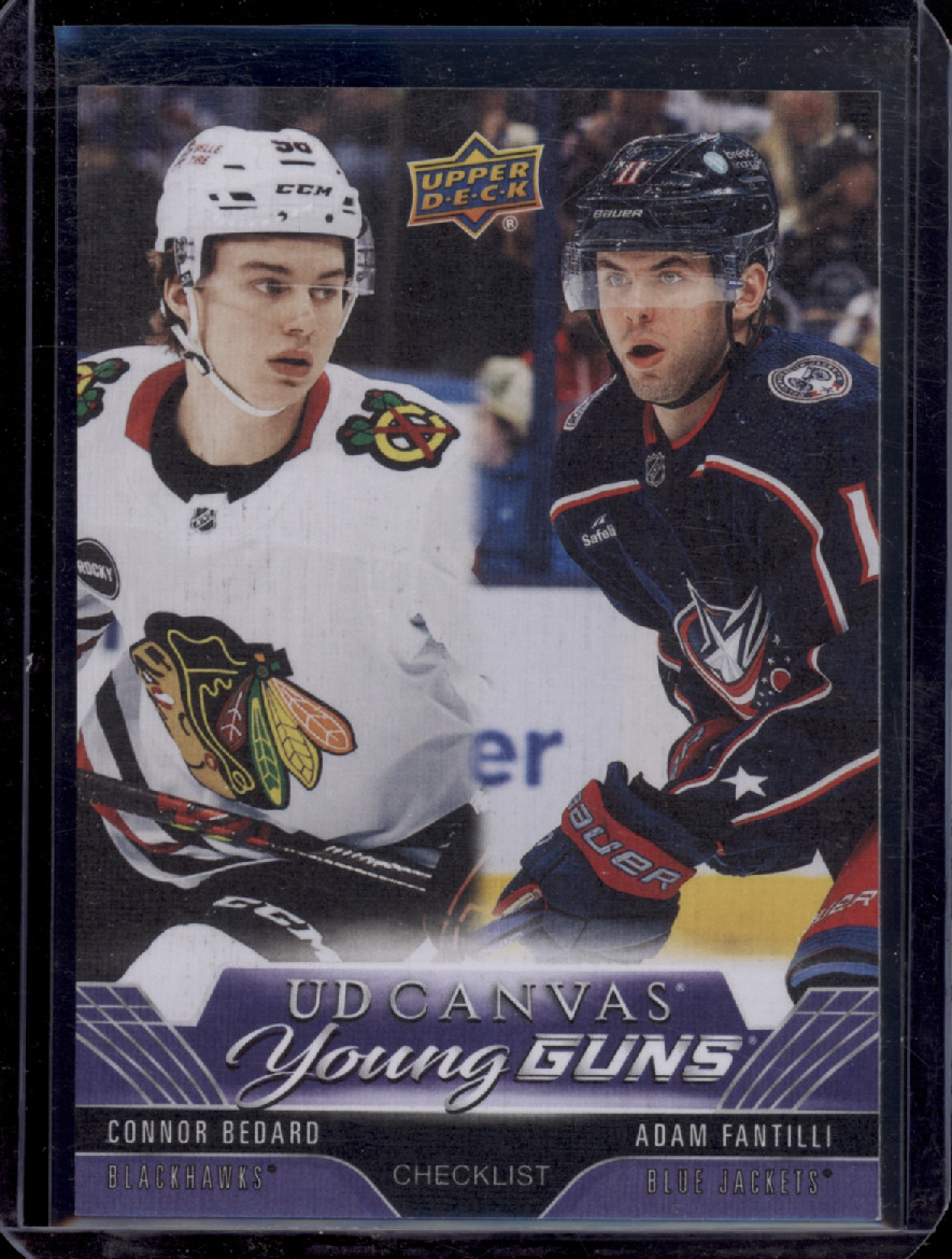 2023-24 Extended Connor Bedard Adam Fantilli UD Canvas Young Guns Rookie RC