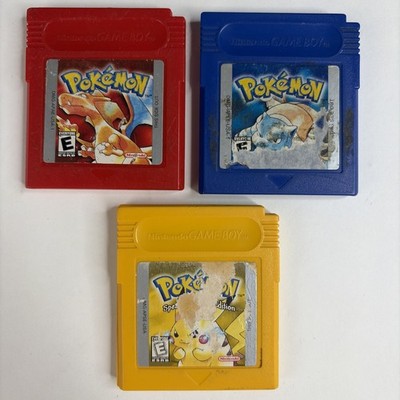 Gameboy Pokemon Red Yellow Blue Authentic With New Battery Tested Saves