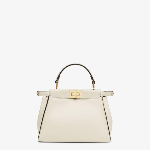 FENDI White Leather Peekaboo Mini Bag Strap Made in Italy w/ Box and Papers - Picture 12 of 15