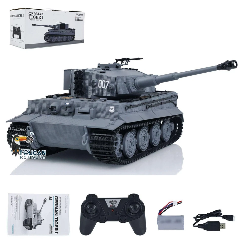 1/24 Scale RC Battle Tank Taigen Tiger I Infrared Combat Military Tanks Model - Image 2 of 4