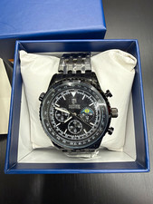 NEW Montres Prestige MPW-0360 Mens Chronograph Watch Black Moonphase Box