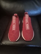 Michael Kors Women's Sneaker Red Bodie MK Logo Trainer 6.0 M