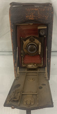 Antique 1909 No. 3A Folding Pocket Eastman KODAK Model C Camera w/ Red Bellows