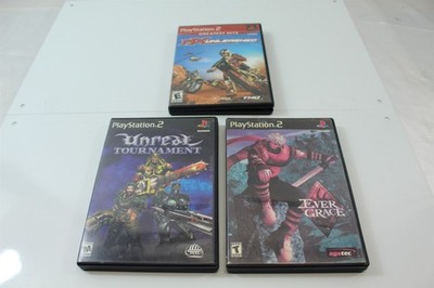Sony PlayStation 2 Video Game Lot of 3 Unreal Tournament, Evergrace MX Unleashed