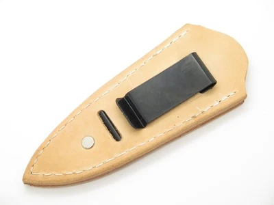 Custom USA Leather Fixed 3" Blade Dagger Knife Boot Belt Clip Sheath