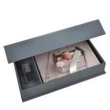 Linen investment portfolio box, photo box, image storage box, gift box