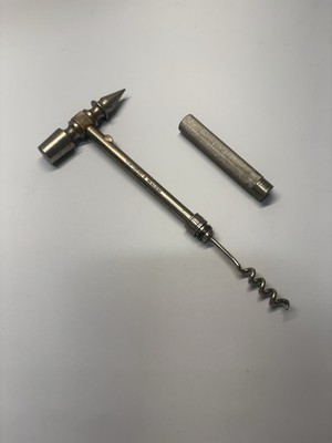 Bar-Gizmo GM Brand N.Y. Corkscrew Ice Hammer Barware Silver Tone Vintage