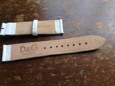 20mm D&G Dolce & Gabbana White Leather  Watch.20.5cm Length No Buckle Italy