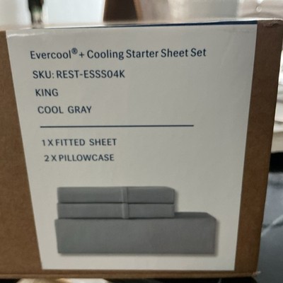 Rest Evercool +cooling Sheet Set King Cool Grey  4 Pc Set