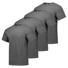 Hanes Men's Essentials Short Sleeve 3X-Large, Charcoal Heather - 4 Pack