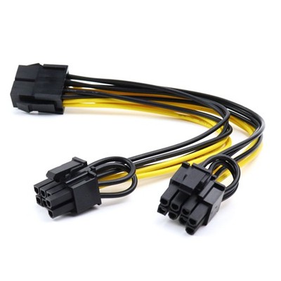 For Desktop GPU 6 Pin Female to Dual PCI-E 8 Pin Male Adapter High Quality