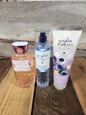Bath  Body Works Gingham Fragrance Mist Gorgeous Body Wash Vibrant Cream Set