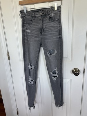 American Eagle Women's Size 6 Next Level Stretch Super High Rise Jegging- Gray