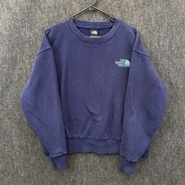 The North Face Parks Slightly Cropped Crew Womens Medium Sweatshirt Blue Fleece