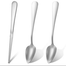 Grapefruit Spoons 3 Set 2 Stainless Steel Grapefruit Spoons with Serrated Edge