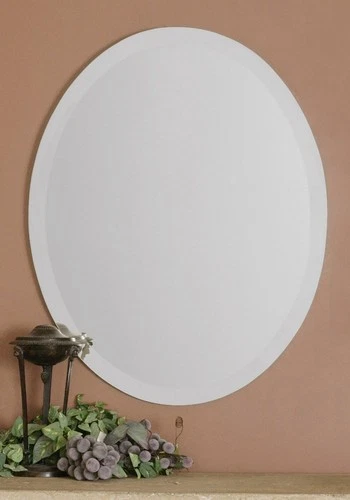 Frameless Vanity Oval Mirror - 22 inches wide by 0.5 inches deep Mirrors - Picture 3 of 5