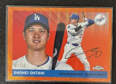 2025 Topps Chrome Platinum Shohei Ohtani #17 Orange Wave Jersey # 17/25