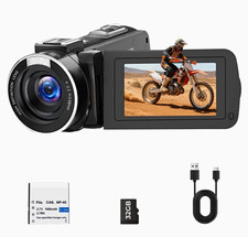AC25 Handheld HD Camcorder 1080p, LED Light, Webcam, USB New In box flip screen